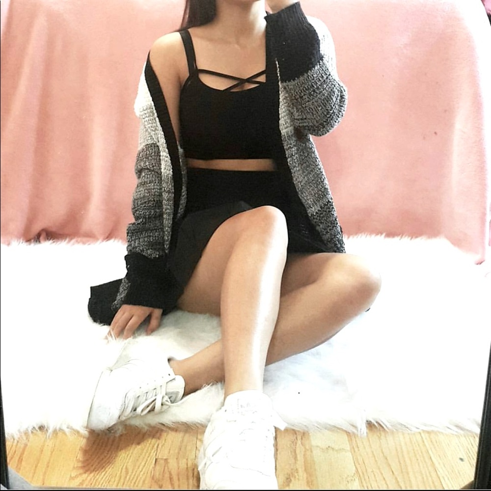 Black cage crop top/bralette